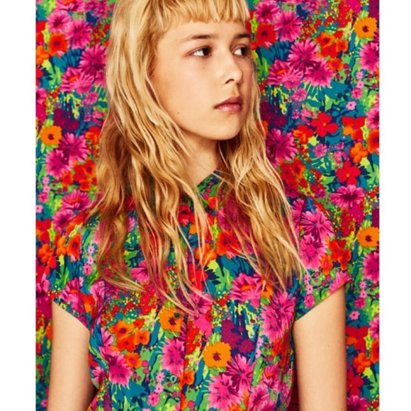 zara bright pink dress